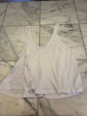 Free People Ivory Ribbed Tank Top